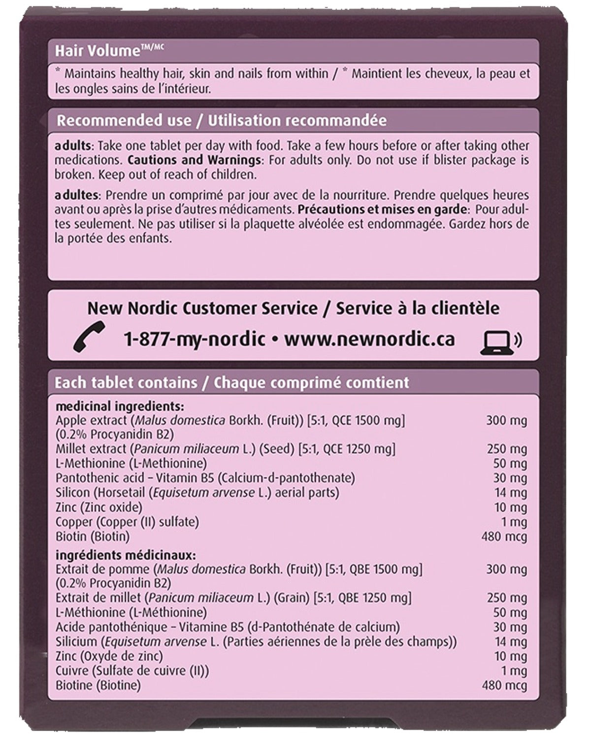 NEW NORDIC Hair Volume (30 coated tabs) 3-PACK