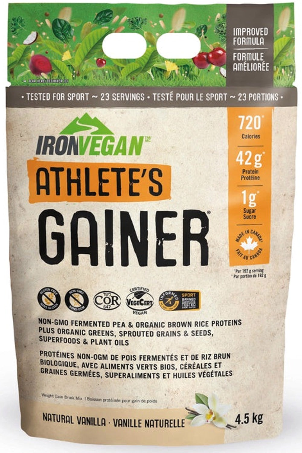 IRON VEGAN Athletes Blend Gainer (Vanilla - 4.5 kg)