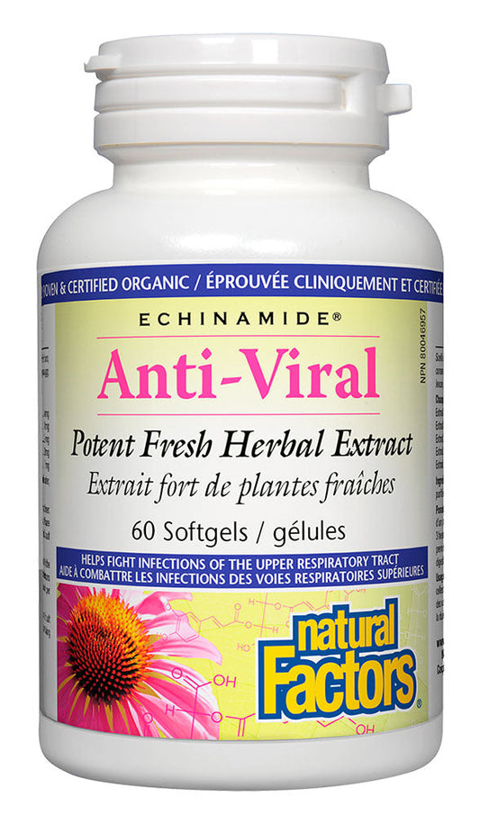 NATURAL FACTORS Echinamide Anti - Viral (60 sgels) new