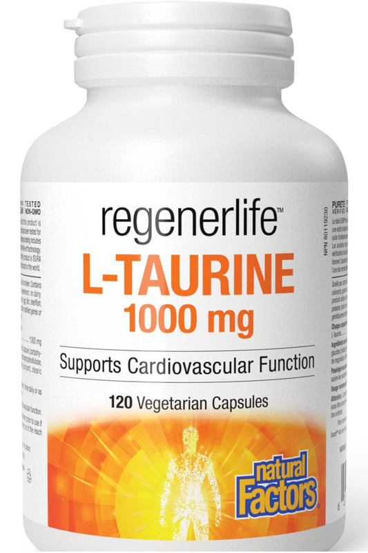 NATURAL FACTORS regenerlife L-Taurine 1000 mg (120 vcaps) xx