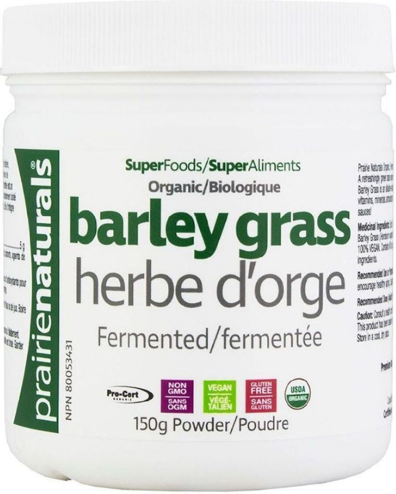 PRAIRIE NATURALS Organic Fermented Barley Grass Powder (150 gr)