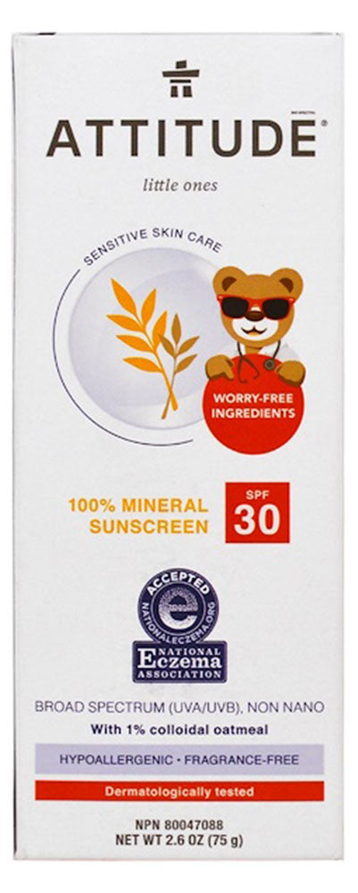 ATTITUDE SPF30 Baby Sensitive Skin (Fragrance Free - 75 gr)