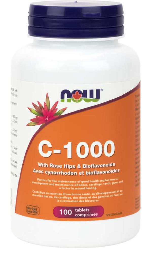 NOW Vitamin C 1000  (w/Rose Hips - Bioflavonoids - 100 tabs)
