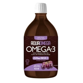 AQUAOMEGA Omega 3 High DHA  (Grape - 450 ml)