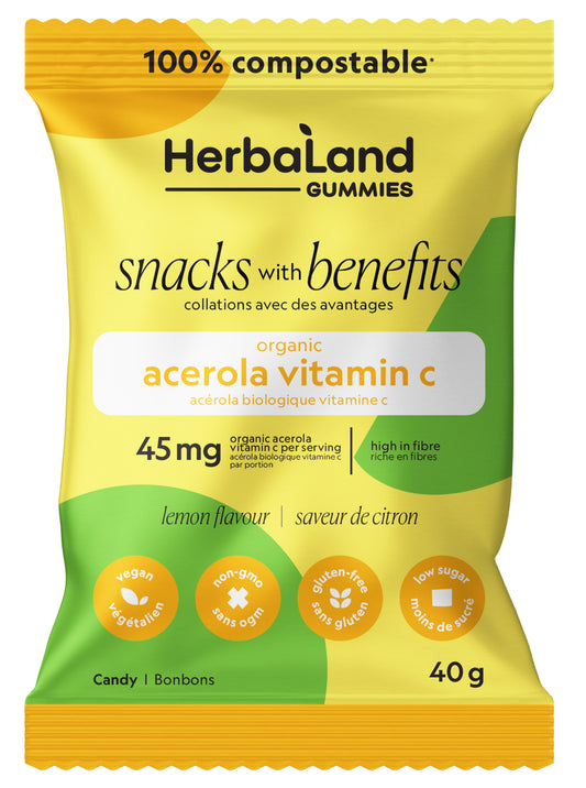 HERBALAND Acerola Vitamin C Snacks (Lemon - Box 12 x 40 gr)